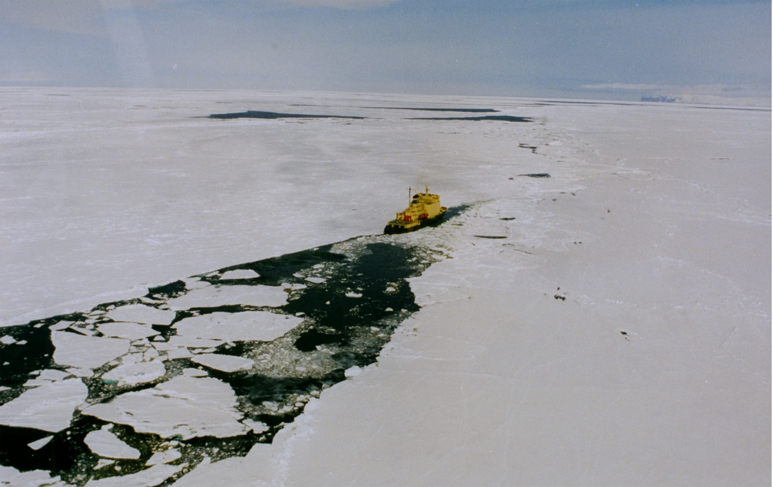 Icebreaker in ross sea