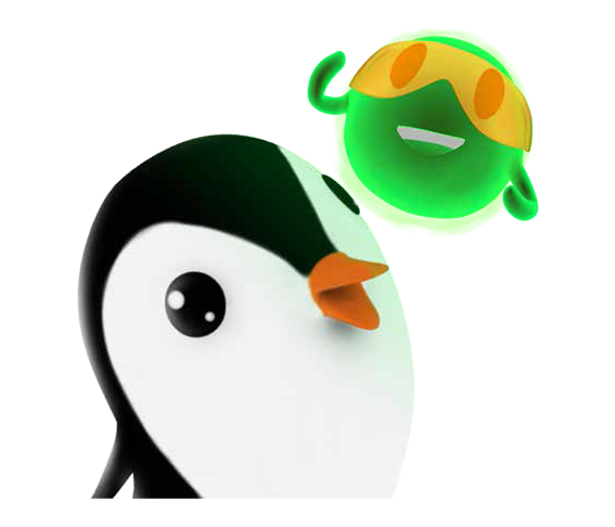 Paige the Penguin and Pho the Photon cartoon