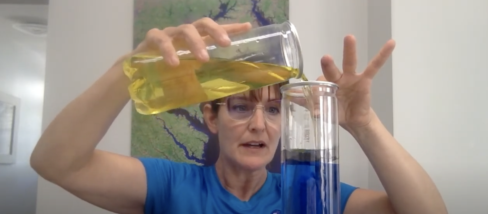 valorie pouring into tube